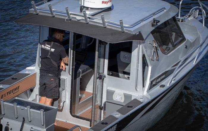 Wheelhouse Wall with Drop Down Windows and Lockable Door